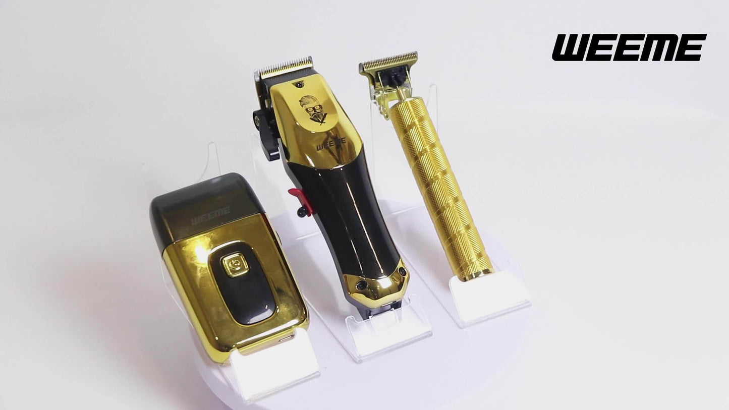 Golden Hair Cutting Three-Piece Set, Men'S Grooming Kit